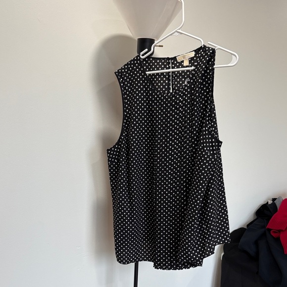 Michael Kors Black and White Polka Dot Tank Top - Picture 1 of 2